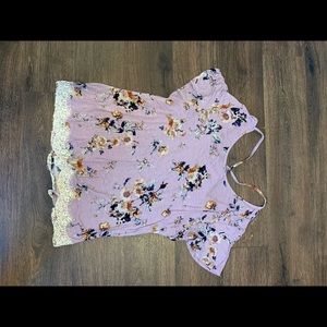 Women’s pink floral shirt
